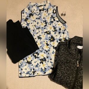 Ann Taylor Floral Sleeveless Knit Top